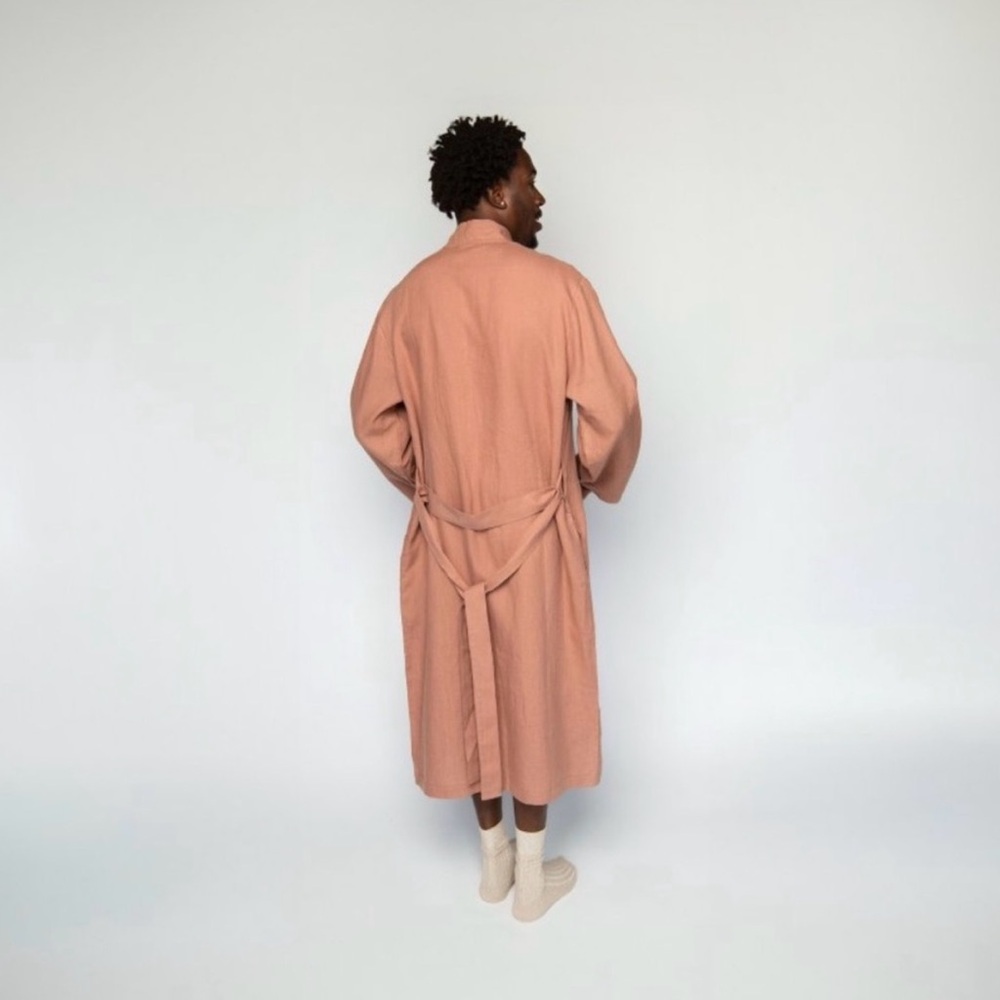 Parachute Linen Robe In Clay Size Small - Picture 5 of 12